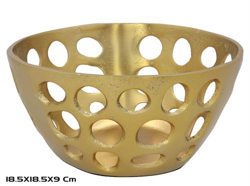 432212 CESTO DECORATIVO DOURADO 18,5X18,5X9CM