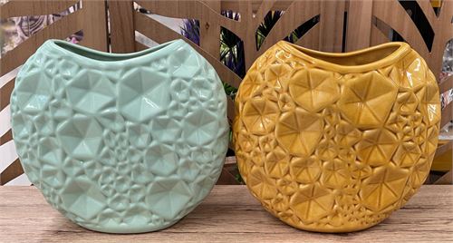 JARRA CERAMICA AMARELO 28X32CM