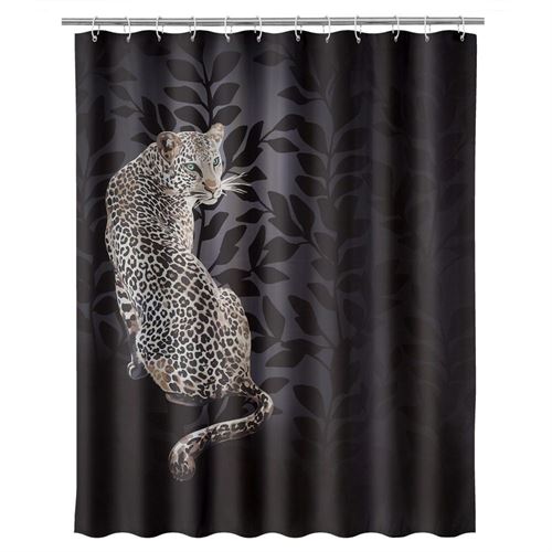 CORTINA WC LEOPARDO 100%POLIESTER 180X200CM 