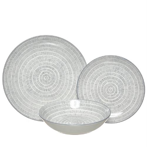 24475 SERVIÇO 18PÇS PORCELANA CINZA