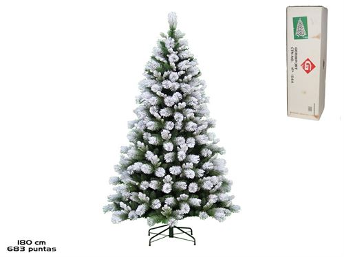 ÁRVORE DE NATAL NEVE C/BASE DE METAL 180CM 683 DICAS