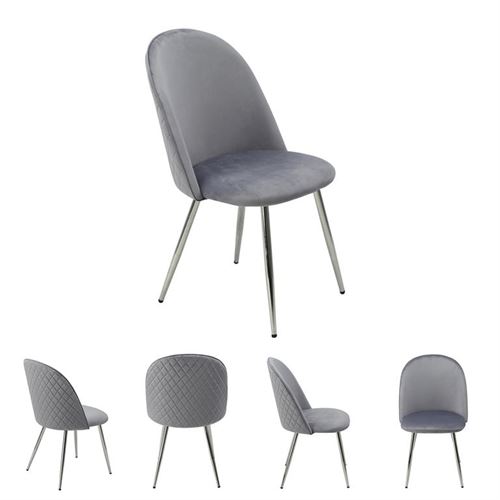 12659835 CADEIRA CINZA PÉS CROMADOS 50X59X85CM