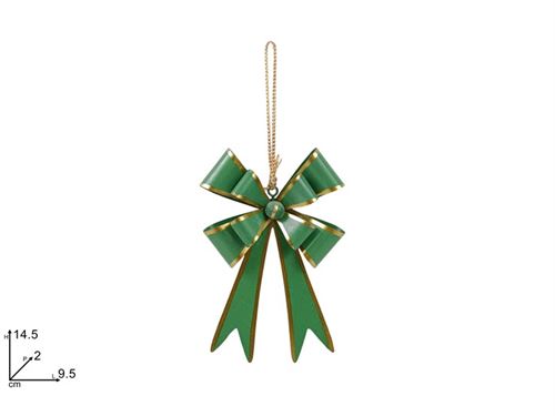 365732 LAÇO NATAL VERDE METAL 14,5CM