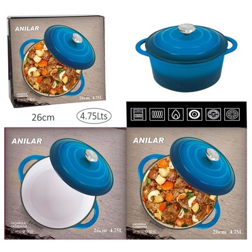 LQA26NB CAST IRON CASSEROLE 26CM