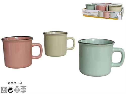 097817 CANECA CERÂMICA 290ML VERONA 3 SORT.
