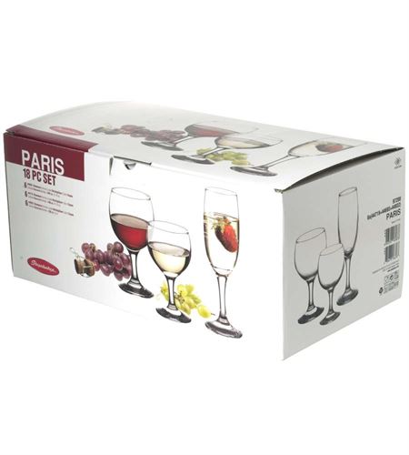 10777 CONJ.18 COPOS VIDRO PARIS