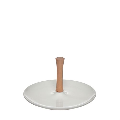 24450 PORCELANA - PRATO C/ PEGA DE MADEIRA C 24,40 L 24,40 A 15,00