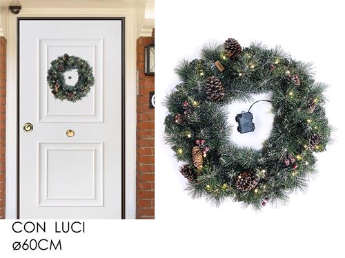 449105 COROA PORTA 70CM COM LUZ