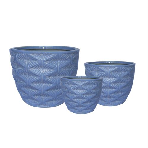 SET 3 VASOS CERAMICA 27,50X27,50X22CM 