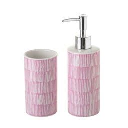 124901 CONJ BANHO DRIP ROSA CERMC 6,5X6,5X19