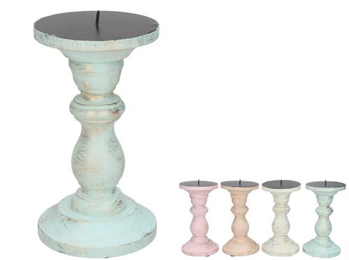 380353 PORTA VELAS MADEIRA 10X10X18.7CM