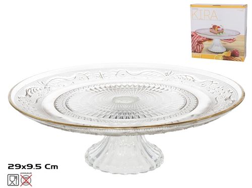 376714 PRATO BOLO COM PE FIO OURO 29CM