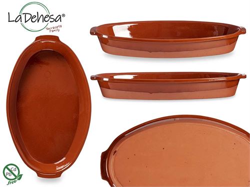 99516 BANDEJA OVAL BARRO 56 x 32 x 7,5 cm.