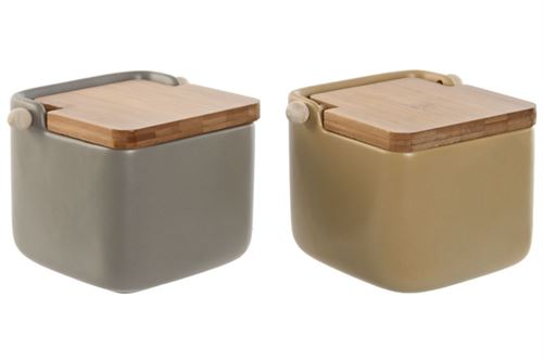 PC-209033 SALEIRO CERAMICA BAMBU 15X12X11CM 2SORTIDOS
