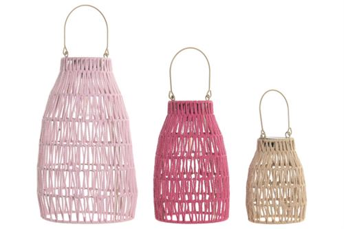 LA-224172 CANDEEIRO SOLAR ALGODAO SET3 LED 24X24X44