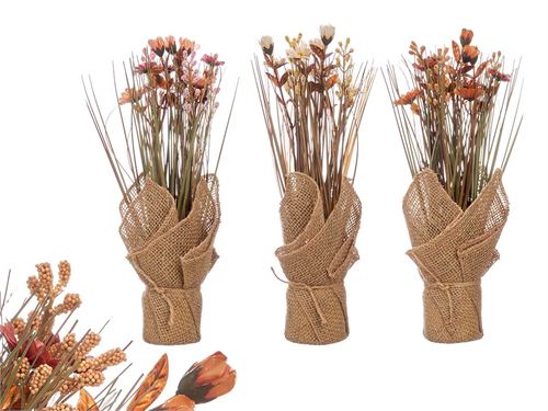 60618 RAMO SACO FLORES SORT 3 35CM