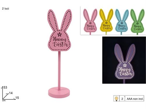 428802 CANDEEIRO PASCOA LUMINOSO MTL 53CM