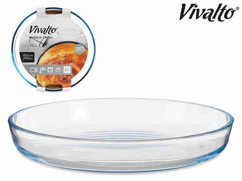 12944 BANDEJA VDR REDONDA BOROSILICATO 32CM