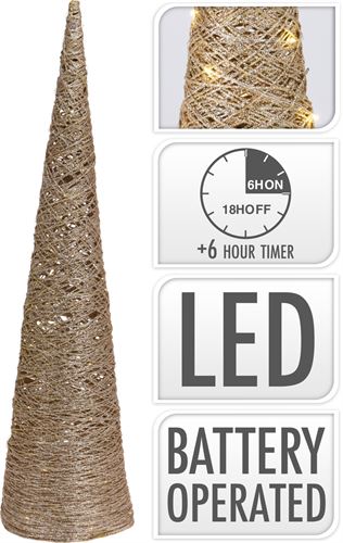 CONE LUMINOSO 40 LED 80CM OURO