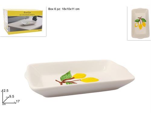694534 TRAVESSA  CERAMICA LIMAO 17CM