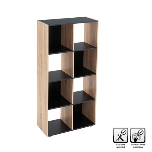 136793 ESTANTE 6 PRATELEIRA MDF PRETO 60X29X120CM
