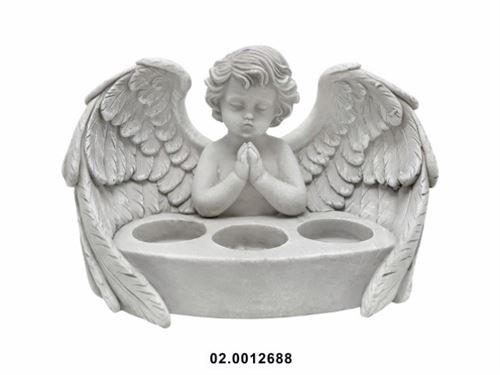 02.0012688 ANJO CASTIÇAL COR CINZA ANTIGO 23X14X14CM