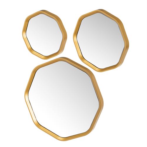 806701 ESPELHO PP OURO SET3 30/28X23CM