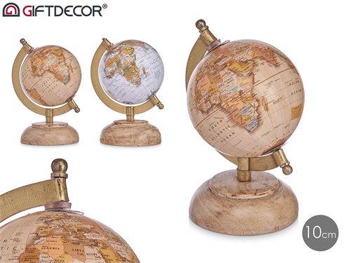 GLOBO TERRESTRE MDF 10CM 2 SORT