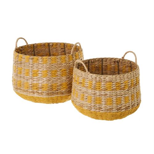 800409 CESTOS FIBRA NATURAL SET2 40X40X30,50