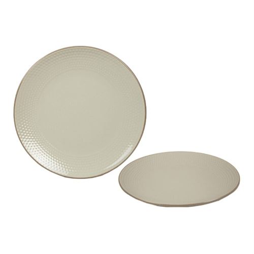 PRATO RASO CERAMICA PINTAS 27CM CINZA GRES