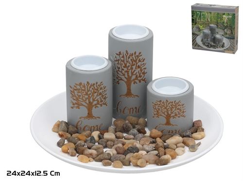 539461 PORTA VELAS ZEN 24X24X12CM