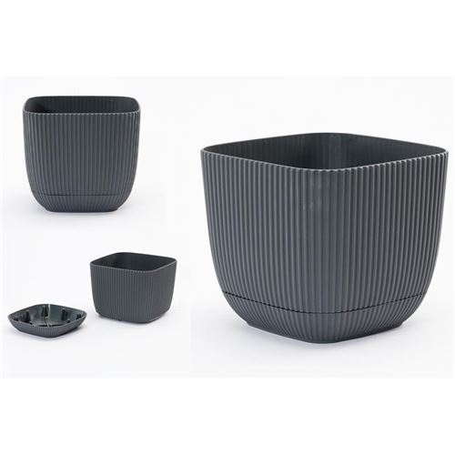 VASO PL KRS-384 CINZA 4L 19.3x19.3x17cm