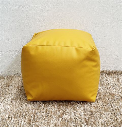 PUFF POLIPELE CUBO 45X45 AMARELO