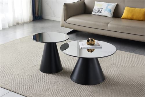 127034591MESA METAL TAMPO VIDRO SET2 38X70-45X50CM