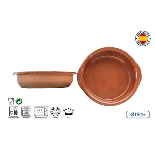 3996 CAÇAROLA TRADICIONAL DE BARRO ESMAL C/ASAS 19CM