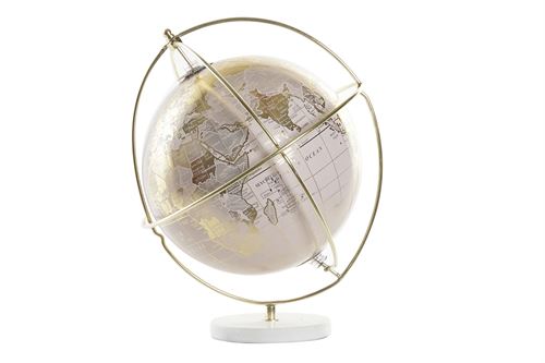 DH-195482 GLOBO TERRAQUEO MARMORE METAL 22X22X25 ROSA
