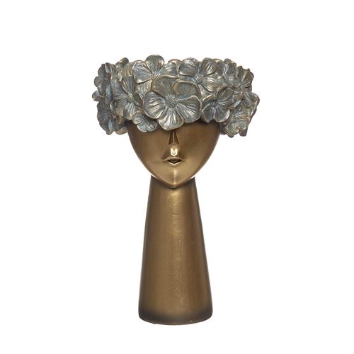 JARRA BUSTO COM FLORES POLIRESINA C 18,50 L 15,00 A 29,50