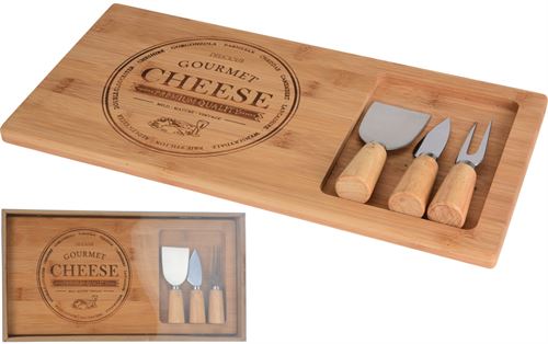 784210350 TABUA QUEIJOS COM UTENSILIOS BAMBOO
