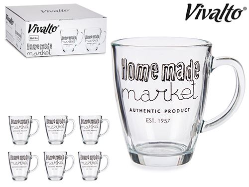 79641 CANECA DE VIDRO 320ML MARKET X6