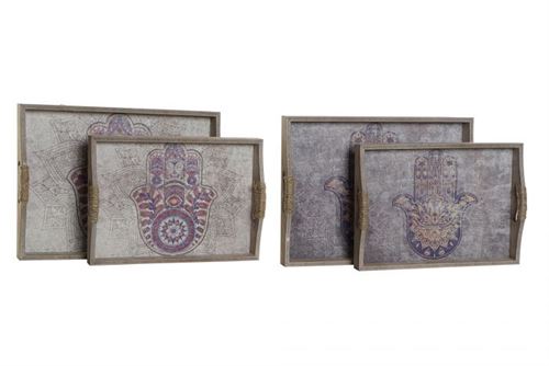 BD-187860 BANDEJA SET 2 MDF 40,6X30X6 M O HAMSA 2 MOD