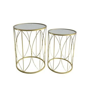 127033045 MESA APOIO METAL SET2 Ø38x52cm/Ø32x46cm