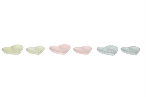 BD-211370 BANDEJA DE DECORAÇÃO SET 2 MDF 25X25X3,5 CORAÇAO 3SORT