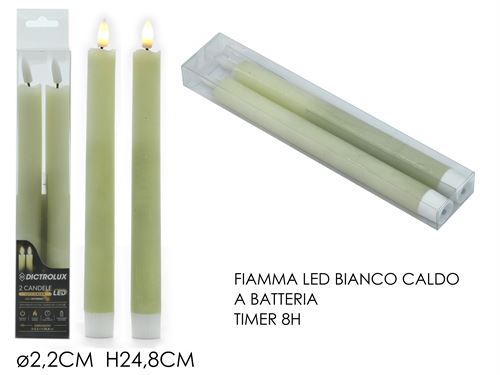 601184 VELA LED A PILHAS PK2 24,8CM