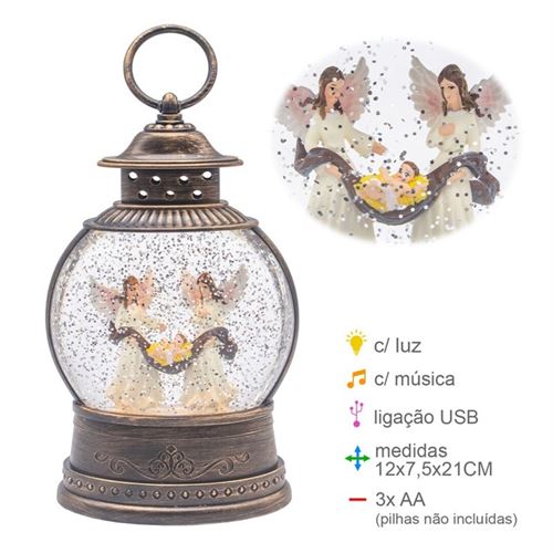PR-78828 LANTERNA ANJO AGUA 12X7,5X21CM