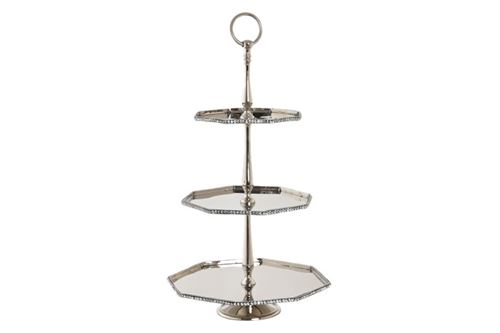 BD-205276 CENTRO DE MESA DE ALUMÍNIO 28X28X47 PRATA