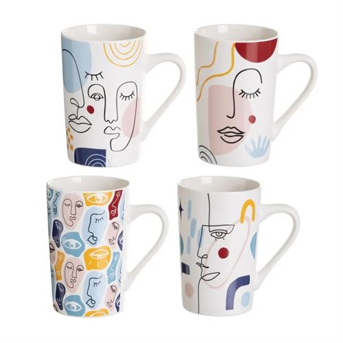 804072 CHÁVENA MUG 370 ML 4/M CERÂMICA 12 X 8 X 12 CM