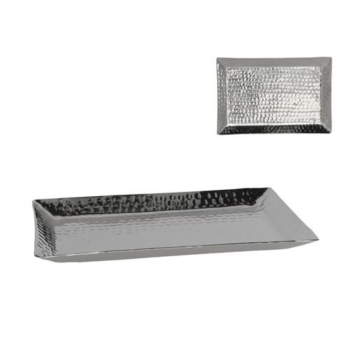 46471 PRATO DECORATIVO PRATA 30X20X3CM