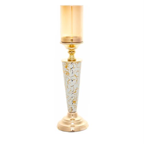 78917 CASTIÇAL DECORATIVO EM METAL E VIDRO C 11,50 L 11,50 A 40,00