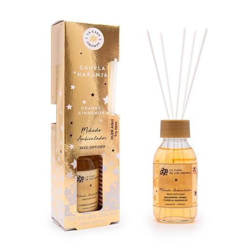 MIKADO NATAL OURO 95ML CANELA LARANJA