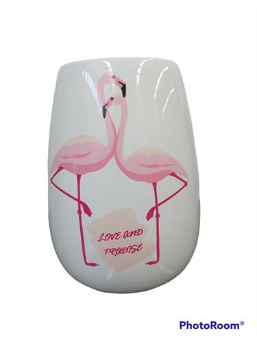 JARRA CERAMICA FLAMINGO 12X12X18CM